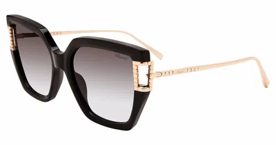 Chopard Grey Gradient Butterfly Ladies Sunglasses Sch378m Blkx 55 In Neutral