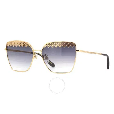 Chopard Grey Gradient Butterfly Ladies Sunglasses Schf76s 0300 59 In Gold