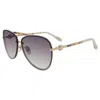 Chopard Grey Gradient Pilot Ladies Sunglasses Schf10s 0300 63 In Gray