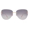 Chopard Grey Gradient Pilot Ladies Sunglasses Schl55m 300k 62 In Gold
