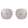 Chopard Grey Mirror Square Ladies Sunglasses Schg33s 301x 61 In Gold