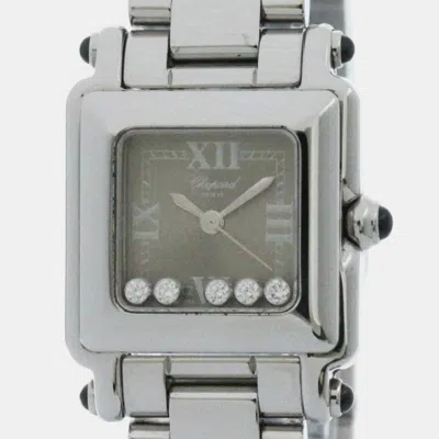 Pre-owned Chopard Grey Stainless Steel Happy Sport 27/8893-23 Quartz Women's Wristwatch 23 Mm