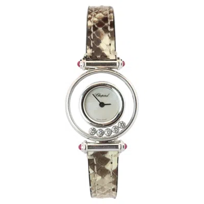 Pre-owned Chopard Happy 18k Wg Diamond Watch.  Luc 20/4780-21 Ladies In Multiple