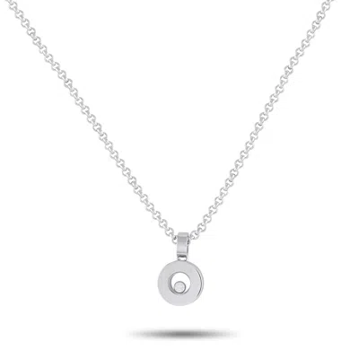 Chopard Happy 18k White Gold Diamond Necklace Ch27-031325 In Metallic