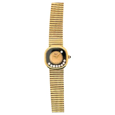 Pre-owned Chopard Happy 18k Yellow Gold Diamond Ladies Watch