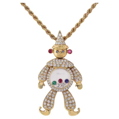Pre-owned Chopard Happy Clown Pendant With Diamond's, Ruby's, Emerald, And Blue Sapphire's