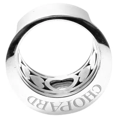Pre-owned Chopard Happy Diamond 18k White Gold Floating Diamond Ring, Estate