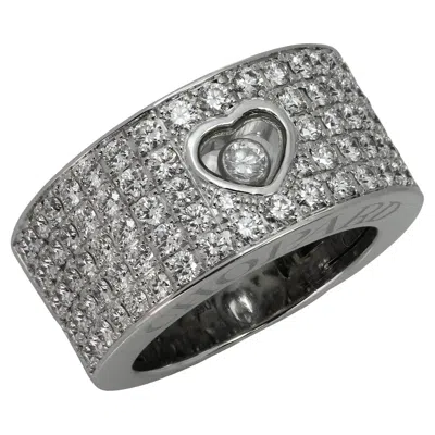 Pre-owned Chopard Happy Diamond 18k White Gold Wide Ring