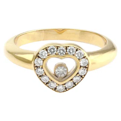 Pre-owned Chopard Happy Diamond 18k Yellow Gold Diamond Bezel Heart Ring W/certificate