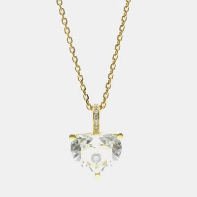 Pre-owned Chopard Happy Diamond Crystal 18k Yellow Gold Pendant Necklace