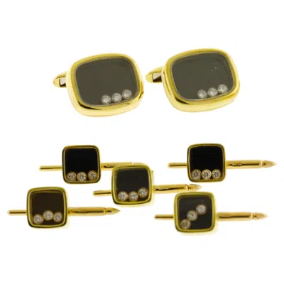 Pre-owned Chopard Happy Diamond Cufflinks By  And Matching Shirt Studs By Mayor In Multi