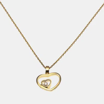 Pre-owned Chopard Happy Diamond Heart 18k Rose Gold Diamond Pendant Necklace