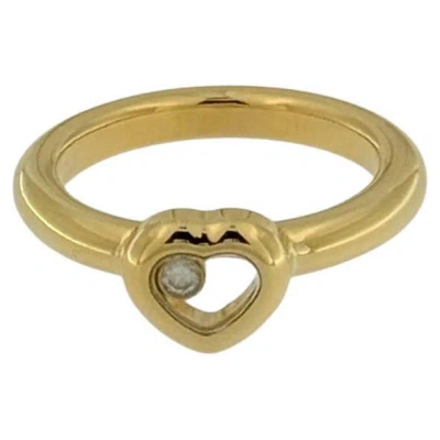 Pre-owned Chopard Happy Diamond Heart Ring 18 Karat Yellow Gold