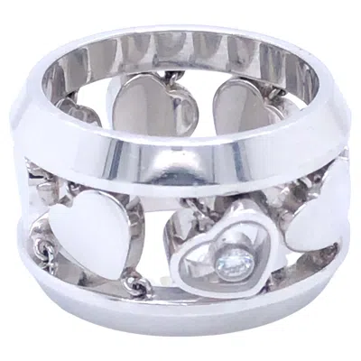 Pre-owned Chopard Happy Diamond Heart Ring In 18k White Gold