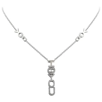 Pre-owned Chopard Happy Diamond " I Love You" 18 Karat Pendant Necklace In Multi