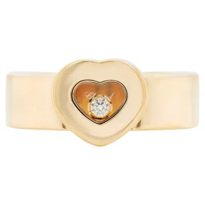 Pre-owned Chopard Happy Diamond Icons Heart 18 Carat Yellow Gold Dress Ring
