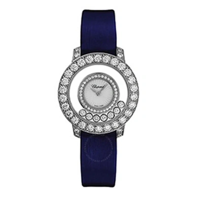 Chopard Happy Diamond Mother Of Pearl Diamond Bezel 18k White Gold Ladies Watch 209412-1001 In Blue