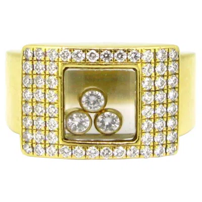 Pre-owned Chopard Happy Diamond Pave Ring, 18kt Yellow Gold