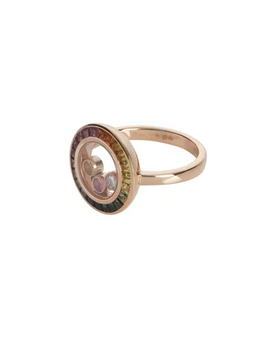 Pre-owned Chopard Happy Diamond Rose Gold 0.10 Ct. Tw. Diamond Ring (authentic Pre-  Loved)
