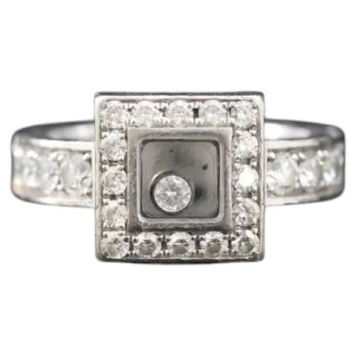 Pre-owned Chopard Happy Diamonds 18k 0.92 Ctw Diamond Square Ring In Multi