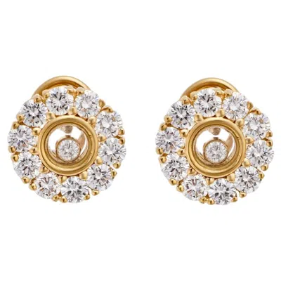 Pre-owned Chopard Happy Diamonds 18k Gold Earrings With 2.10ct Diamonds, 2010 In Multiple