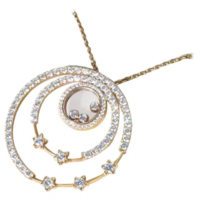 Pre-owned Chopard 's Happy Diamonds 18k Gold Full Diamond Pendant In Multi