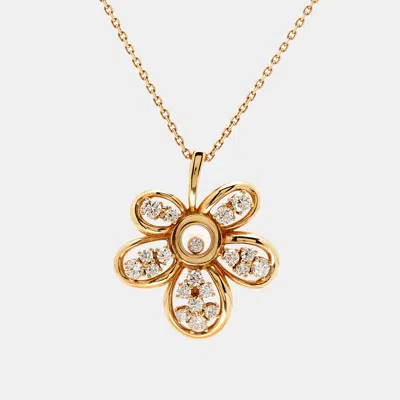 Pre-owned Chopard Happy Diamonds 18k Rose Gold Pendant Necklace