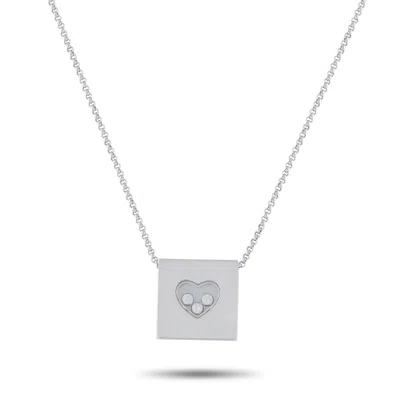 Chopard Happy Diamonds 18k White Gold 0.17ct Diamond Pendant Necklace Ch35-050526 In Silver