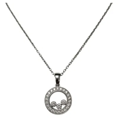 Pre-owned Chopard Happy Diamonds 18k White Gold Diamond Pendant Necklace