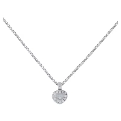 Pre-owned Chopard Happy Diamonds 18k White Gold Diamond Pendant Necklace Ch06-050626