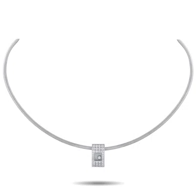 Chopard Happy Diamonds 18k White Gold Diamond Pendant Necklace Ch36-050526 In Metallic