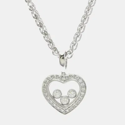 Pre-owned Chopard Happy Diamonds 18k White Gold Diamonds Necklace