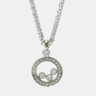 Pre-owned Chopard Happy Diamonds 18k White Gold Diamonds Pendant Necklace