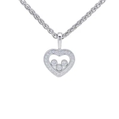 Pre-owned Chopard Happy Diamonds 18k White Gold Pendant Necklace