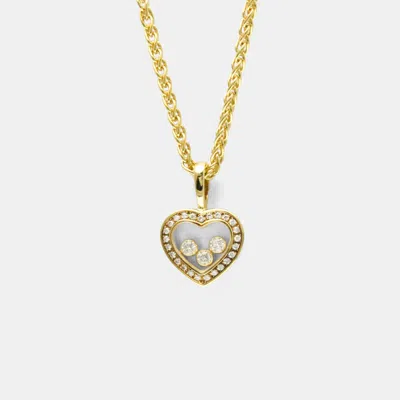 Pre-owned Chopard Happy Diamonds 18k Yellow Gold Diamond Necklace