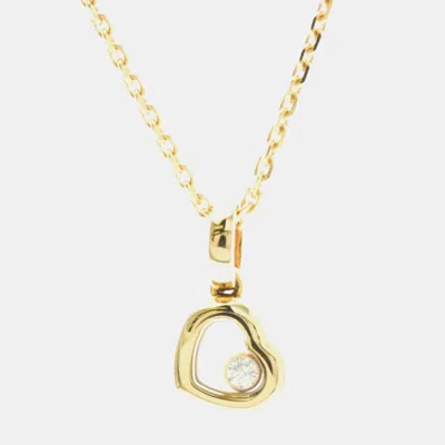 Pre-owned Chopard Happy Diamonds 18k Yellow Gold Diamond Necklace