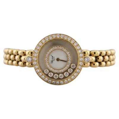 Pre-owned Chopard Happy Diamonds 18k Yellow Gold Diamond Wristwatch