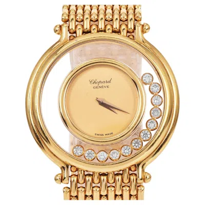 Pre-owned Chopard Happy Diamonds 18k Yellow Gold Men Watch Ref 1153