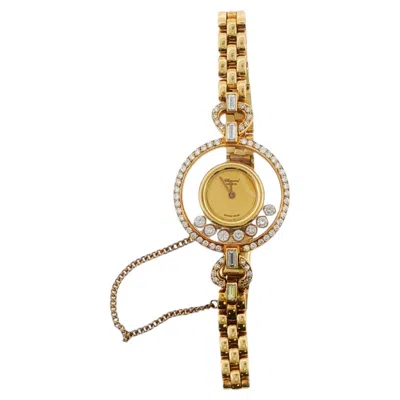 Pre-owned Chopard 'happy Diamonds' 20/4828 18k Gold 1 Ctw Diamond Watch On 18kt Strap In Multiple