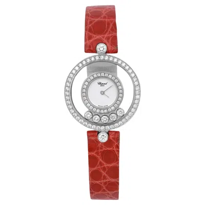 Pre-owned Chopard Happy Diamonds 24mm 18k White Gold White Dial Ladies Watch 20/3957