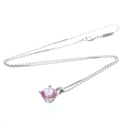 Pre-owned Chopard Happy Diamonds 5 Diamond Round Pendant 18k White Gold With Diamonds Silver White_gold Neckla