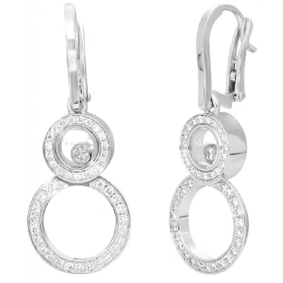 Chopard Happy Diamonds 8 18k White Gold Drop Women's Earrings 839209-1002 In Silver
