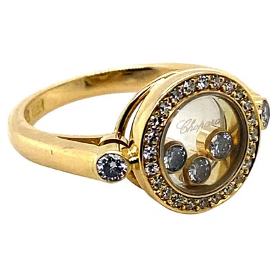 Pre-owned Chopard Happy Diamonds Circle 18 Karat Yellow Gold Ring