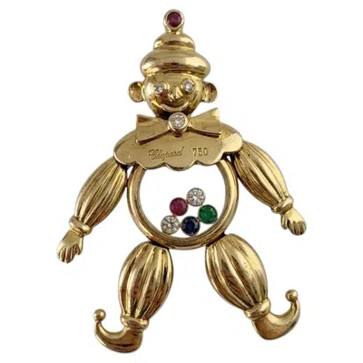 Pre-owned Chopard Happy Diamonds Clown Pendant In 18k Yellow Gold With Multi-gemstones