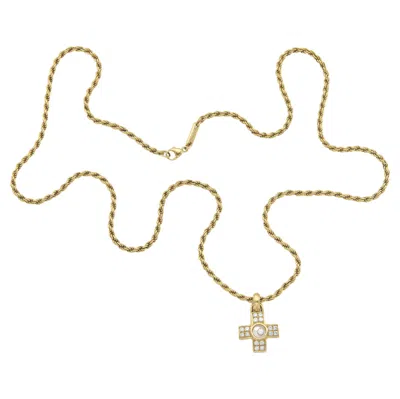 Pre-owned Chopard Happy Diamonds Cross Pendant Necklace In Multi