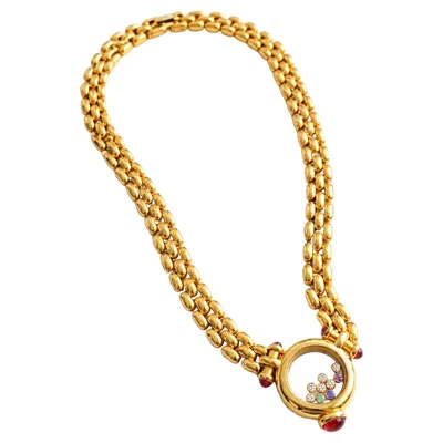 Pre-owned Chopard Happy Diamonds Diamond 18k Yellow Gold Necklace