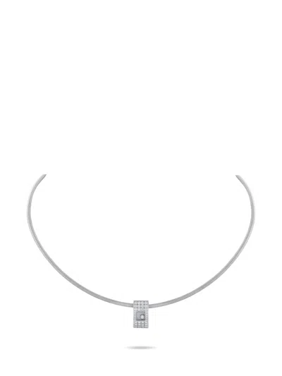 Pre-owned Chopard Happy Diamonds Diamond Necklace In Silver