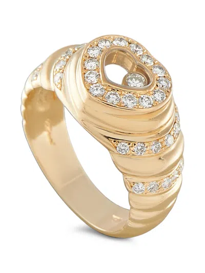 Pre-owned Chopard Happy Diamonds Diamond Ring In Gold