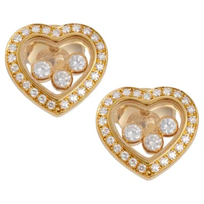 Pre-owned Chopard - Happy Diamonds Earrings In Yellow Gold And Diamonds