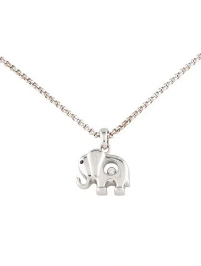 Pre-owned Chopard Happy Diamonds Elephant Pendant Necklace, 16.5" In Multicolor